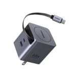 Cargador UGREEN de 3 puertos con cable retráctil - 65W