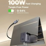 Cargador UGREEN de 4 puertos con cable retráctil - 100W