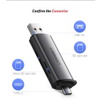 Lector de tarjetas SD y microSD UGREEN con USB A y C